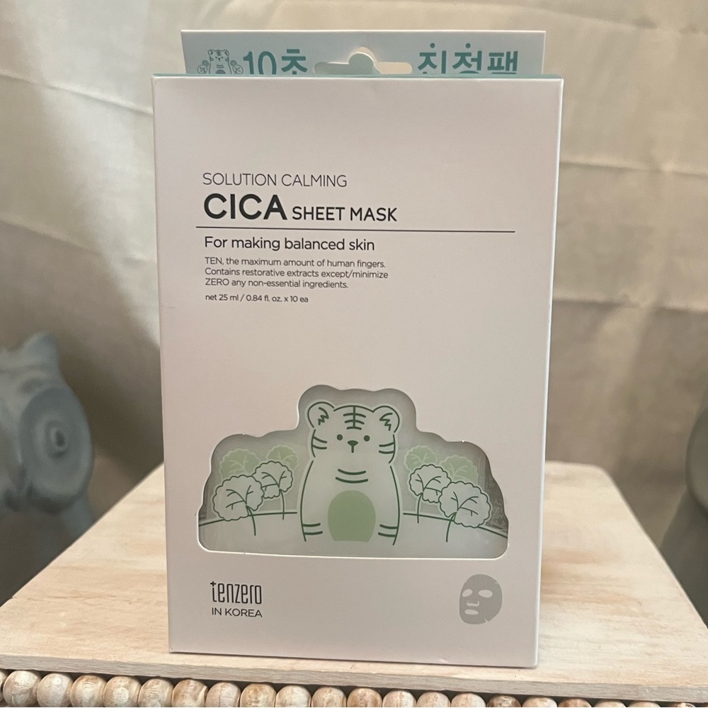 Tenzero Solution Calming Cica Sheet Mask - 10 Count